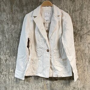 JOAN RIVERS Women's Signature Twill Cinched Back Blazer Size XS White